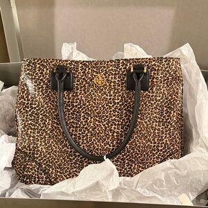 NWT Tory Burch Leopard Kerrington Shopper Tote